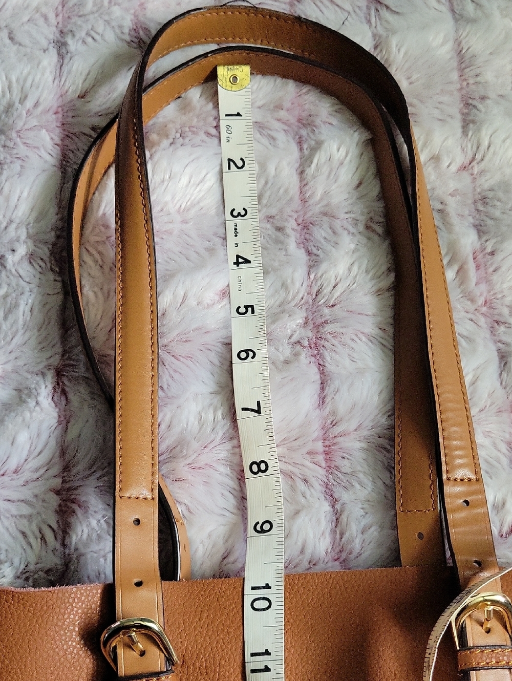 Genuine Leather Tote Bag w/Removable Snap-In Pouch 2-in-1 Minimalist Work Bag - Picture 8 of 17